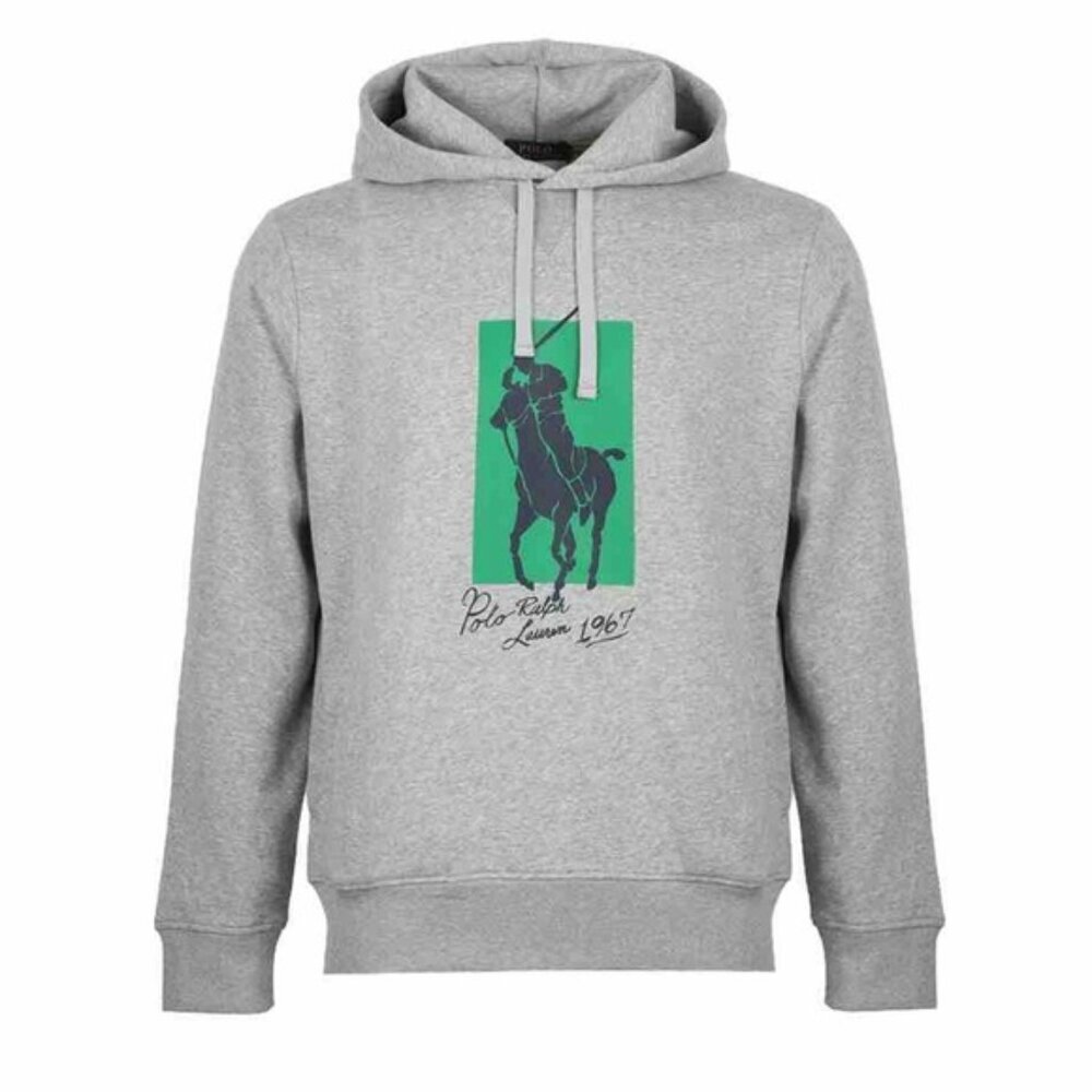 NWT POLO RALPH LAUREN Big Pony Green Box‎ Fleece Pullover Hoodie w Pockets Sz M